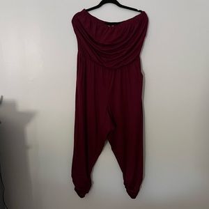 Strapless Red Plus Jumpsuit